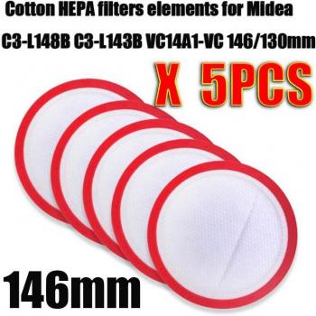 Washable Round Cotton HEPA Filter for Midea C3-L148B