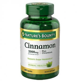 Nature's Bounty Gélules de Cannelle 2000 mg avec Chrome - 60 unités