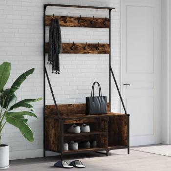 Porte-vêtements et rangement chaussures en chêne
