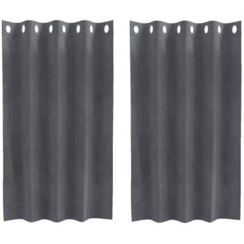 Zastore blackout con rettiere a occhio – 2 unità – velluto grigio chiaro – 140x140 cm – Super – VidaXL