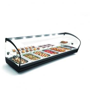 Vitrine Neutre avec Éclairage LED 2 Étagères GN 1/3