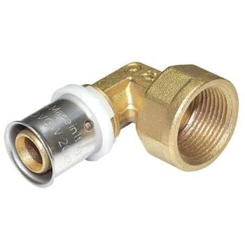 HS Winkel V‑Press Copper Aquagas 90°, IG, 15 mm × 1/2″ – Hermann Schmid