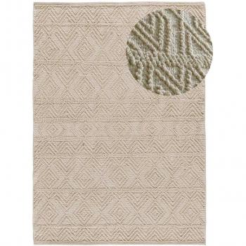 Tapis Relief Crème en Coton 160x230 cm