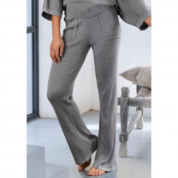 French Connection Strickhose mit leicht ausgestelltem Bein – Loungewear, Grau