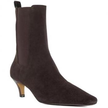 Bottes à talon moyen « Dune London Brown Wide Fit » – modèle Odele Angle