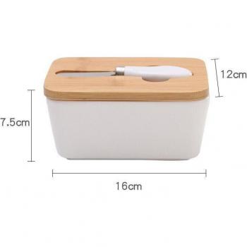 Ceramic Butter Keeper with Wood Lid