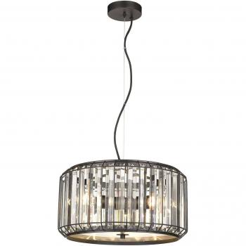 Spring Lighting Spring 3 Light Ceiling Pendant Black, Clear with Crystals, E27