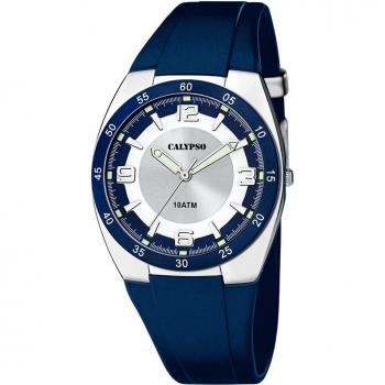 Calypso Quarzuhr Herrenuhr K5753-2 Blau Kunststoffband 40 mm