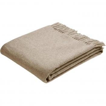 Biederlack Classic Beige Wool Plaid Blanket 130x170 cm