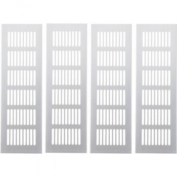 4-Pack Aluminum Ventilation Grilles for Shoe Cabinet and Air Conditioner - 250mm