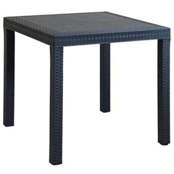 Tavolo Dallas 80x80x74 cm con finitura antracite in resina e polyrattan