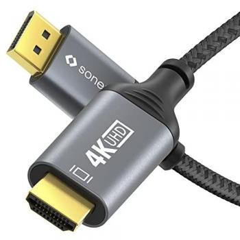 SONERO DP auf HDMI Kabel, 4K60, 3 m, grau/schwarz