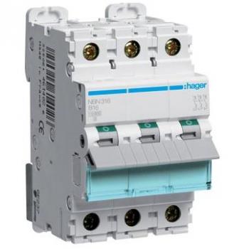 Hager Leitungsschutzschalter 3pol.,B-16A, 10kA, 3M NBN316