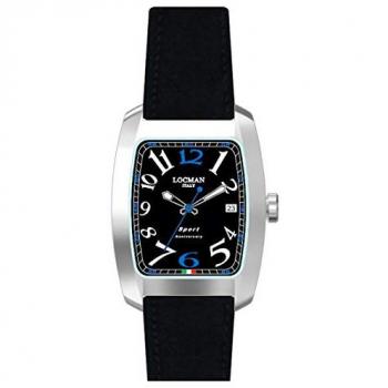 Locman Italien Sport Herrenarmbanduhr Anniversary Schwarz/Blau Ref. 0471 Analoguhr 37 mm
