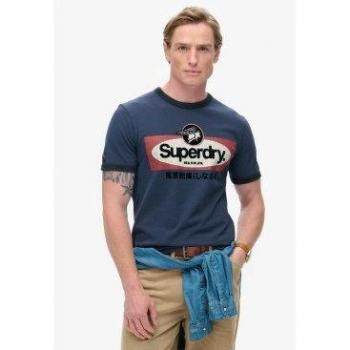 Superdry M1012023A Core Ringer Camiseta Casual de Algodón XL