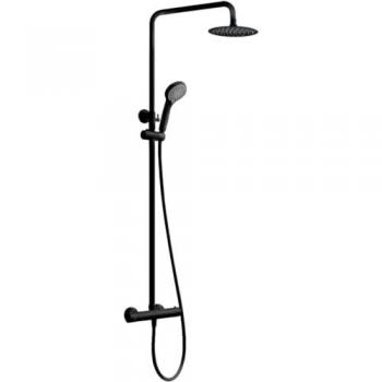 Mice Barra de Ducha 2‑En‑1 Thermostática Negro Mate