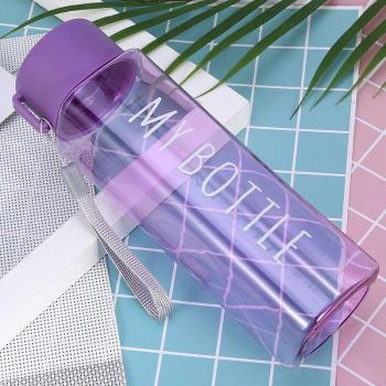 500ml Transparent Square Plastic Outdoor Sports Water Cup