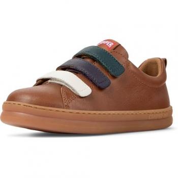 Sneakers in pelle marrone per bambini CAMPER Twins con chiusura a velcro, taglia 38