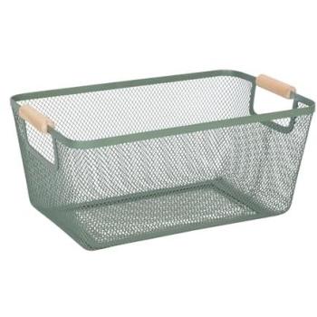 Square Metal & Wood Storage Basket – Relaxdays