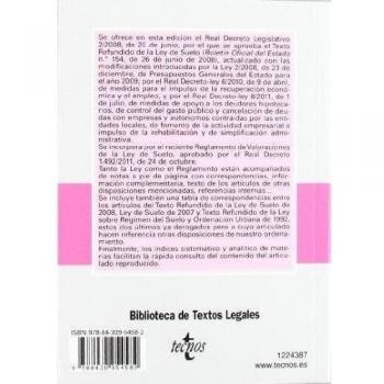 LEY DE SUELO. TEXTO REFUNDIDO Y REGLAMENTO DE VALORACIONES