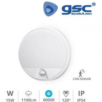 Plafón de Pared LED Moon 15W Blanco con Sensor de Movimiento IP54