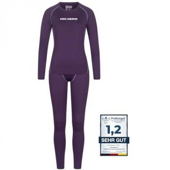 KIRKJUBOUR Damen Thermounterwäsche Set Hafjall 2-teilig lila XS