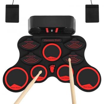 Portable Electronic Drum Pads with Foot Pedals