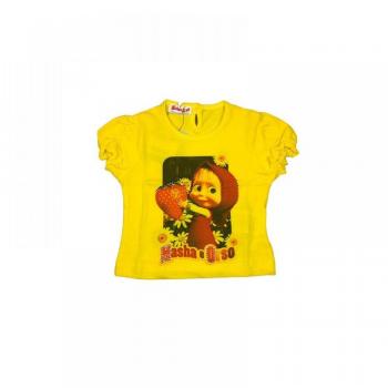 T-shirt neonata Masha e Orso gialla 12 m