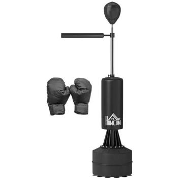 Homcom Saco de Boxeo de Pie 155-205 cm + Punching Ball Rellenable