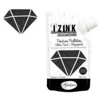 Peinture pailletée de luxe - IZINK Diamond - Noir - 80 ml - Toutes surfaces