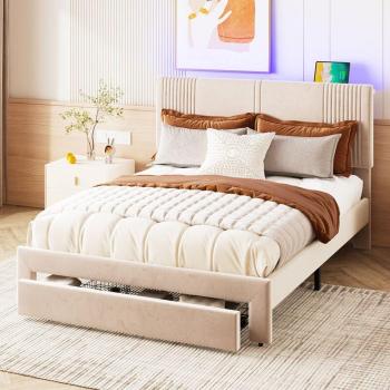 Letto a Castello 140x200 con Cassetto e LED