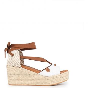 Sandalias de cuña Popa Valdes Snake en blanco