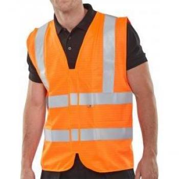 BSEEN FR EN ISO20471 VEST ORANGE XXL - B-Click Fire Retardant Work vest