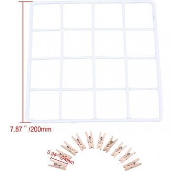 Eisen Metall Gitter Foto Rahmen Organizer mit 10 Holz Clips