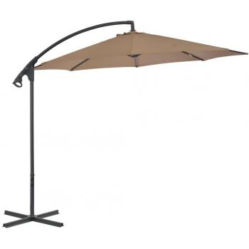 Garden Parasol Cantilever with Steel Pole, Dimension: 300 cm, Shade: Taupe