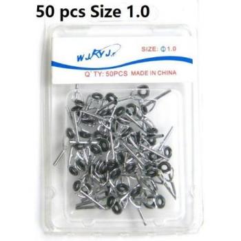 Fishing Rod Guide Tip Top Repair Kit 50 Pcs 1mm 1.5mm 2mm Stainless Steel & Ceramic