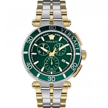 Versace, Armbanduhr, VE3L00422, Silber, (Chronograph, 45 mm)