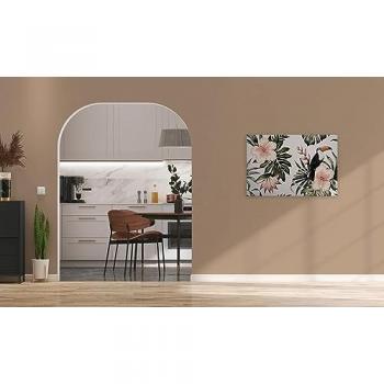A.S. Création Leinwandbild »Toucan«, Kunst-Blumen-Kinder, (1 St.), Palmenblätter Hibiskus Dschungel Keilrahmen Leinwand-Bild Wohnzimmer