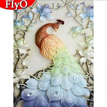 Rhinestone Peacock Mosaic Painting