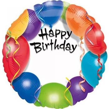 Amscan 15791 01 Happy Birthday Folienballon, 43 cm