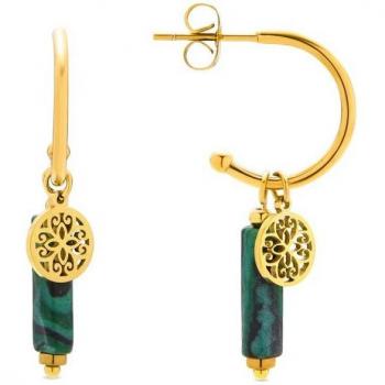 Pendientes Luxenter de Malaquita acabados en oro amarillo de 18K - Nadu