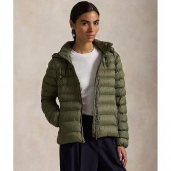 Polo Ralph Lauren: Abrigo verde de plumas L – nylon reciclado