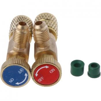 2Pcs R410A R22 Air Conditioning Quick Coupler Safety Valve Adapters