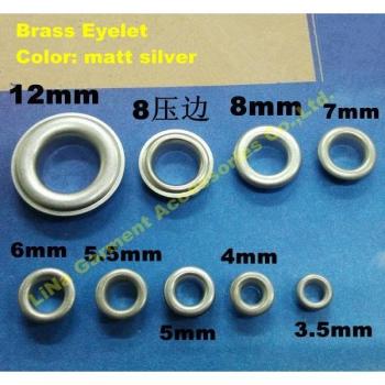 6mm Matte Silver Brass Eyelets for Apparel