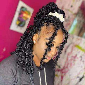 12-Inch African Girl Butterfly Locs Crochet Braiding Hair
