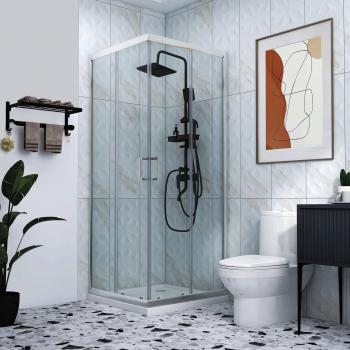 Douche d'angle Siro 80x80 cm avec double accès
