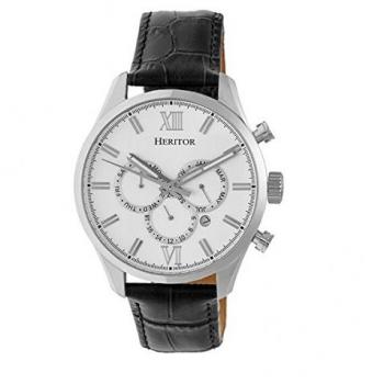 Benedict Leather-Band Watch with Day & Date