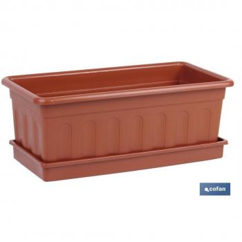 Cofan Jardinera Polipropileno Modelo Azahar – Varias Medidas – Marrón