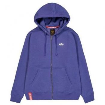 Alpha Industries Herren Hoodie – Basic Zip, kleines Logo, Nachtlila
