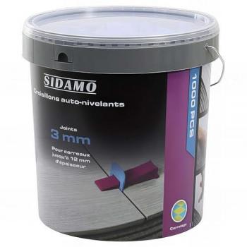 Seau de 1 000 croisillons autonivelants 3–12 mm (SIDAMO)